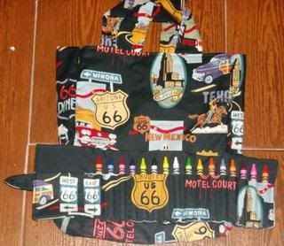Route 66 Crayon roll set