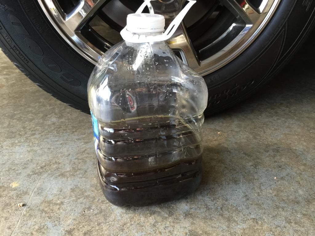 Check out how dirty my Power Steering Fluid is after a flush...