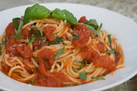 Pasta with tomato sauce and herbs Pictures, Images and Photos
