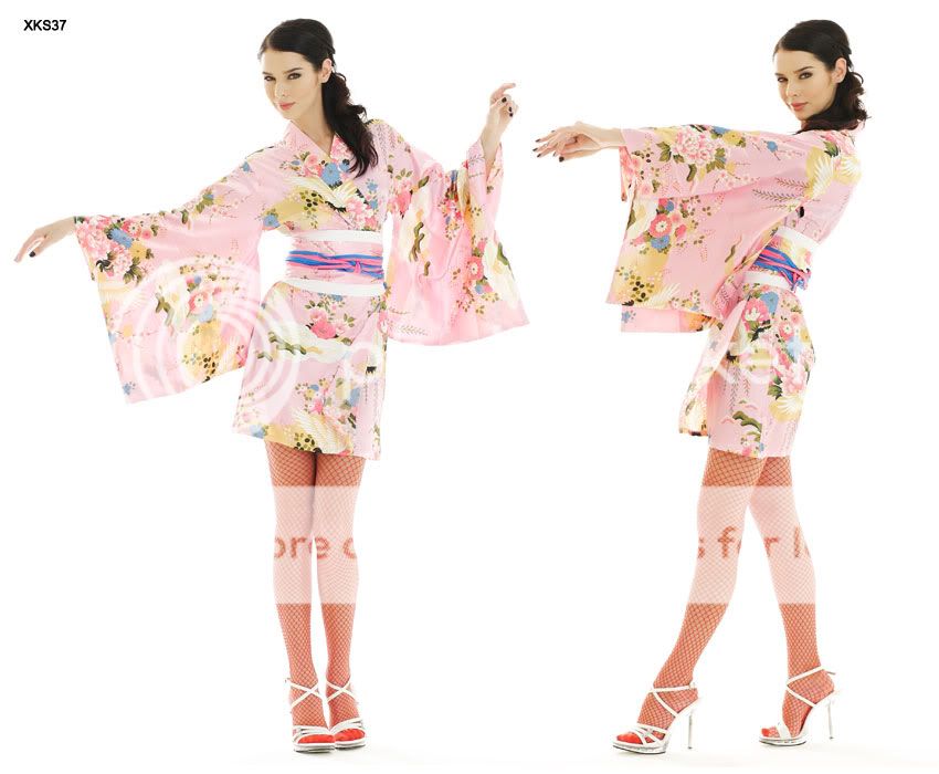 sexy geisha kostüm mini kleid japan kimono morgenmantel  