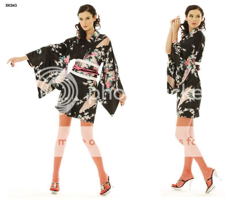 sexy geisha kostüm mini kleid japan kimono morgenmantel  